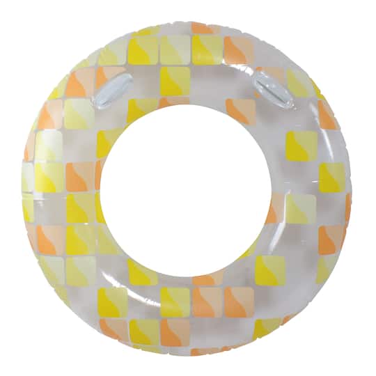47" Yellow & Orange Mosaic Inflatable Pool Ring Float
